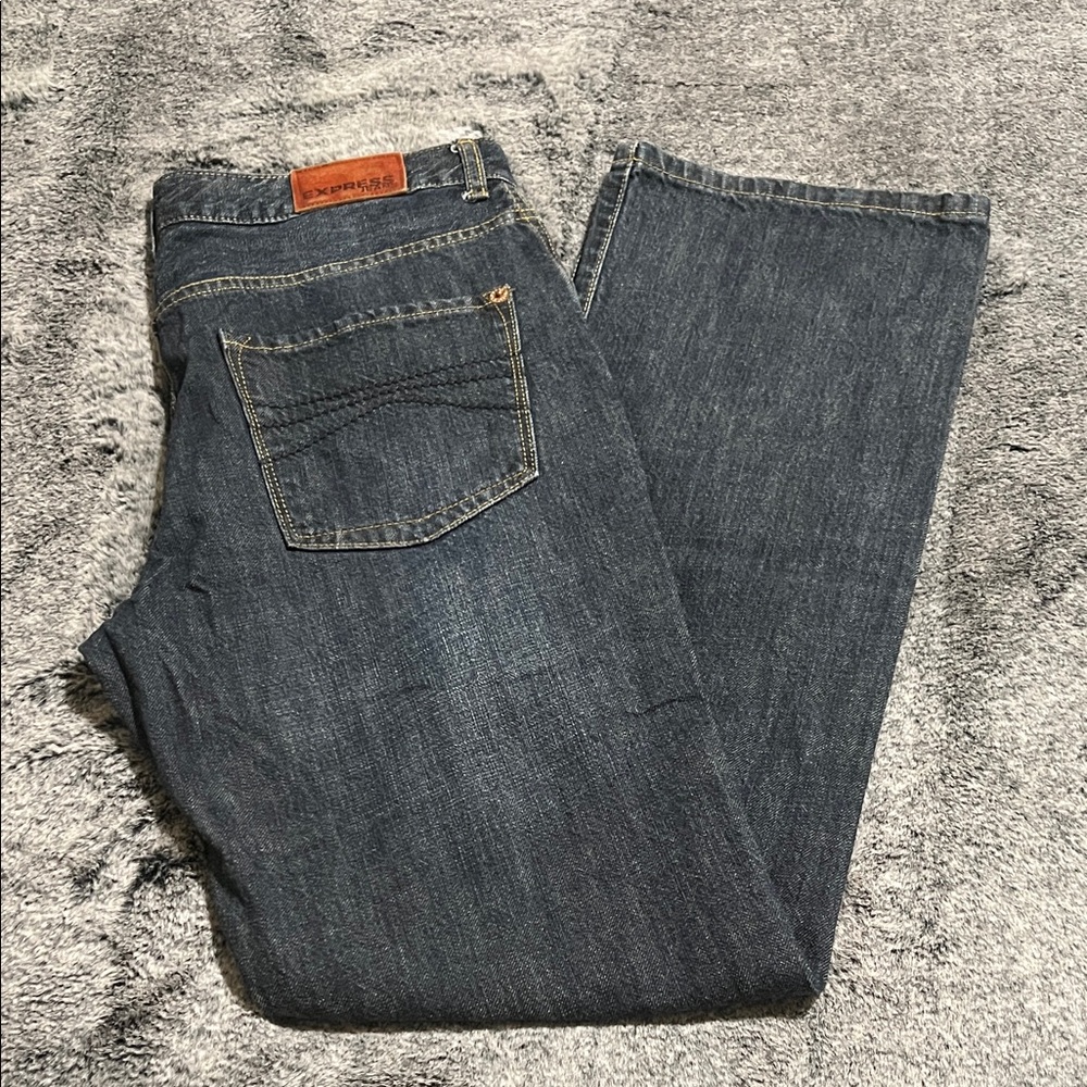 Express Dark Wash Straight Jeans